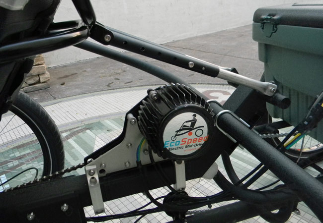  - The seat bar also made the perfect mounting place for the EcoSpeed motor kit.