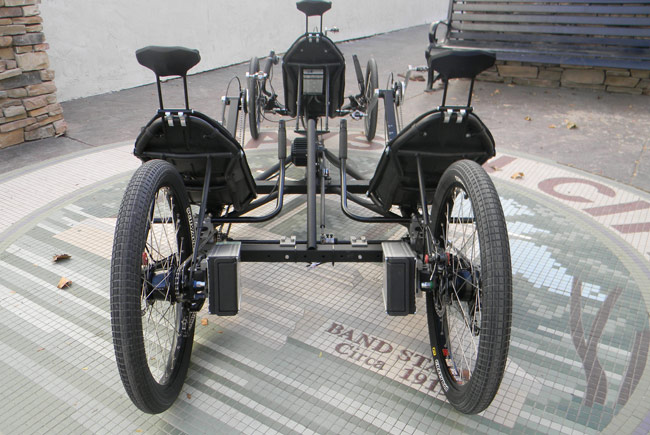  - While primary power will come from the riders, this vehicle is also powered by the EcoSpeed middrive system. At the rear there are two 48V batteries.