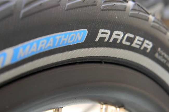  - The Quad ships stock with the Schwalbe Marathon Racer tires.