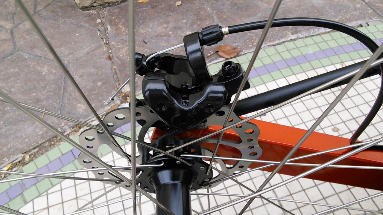  - Rear disc brake with locking lever