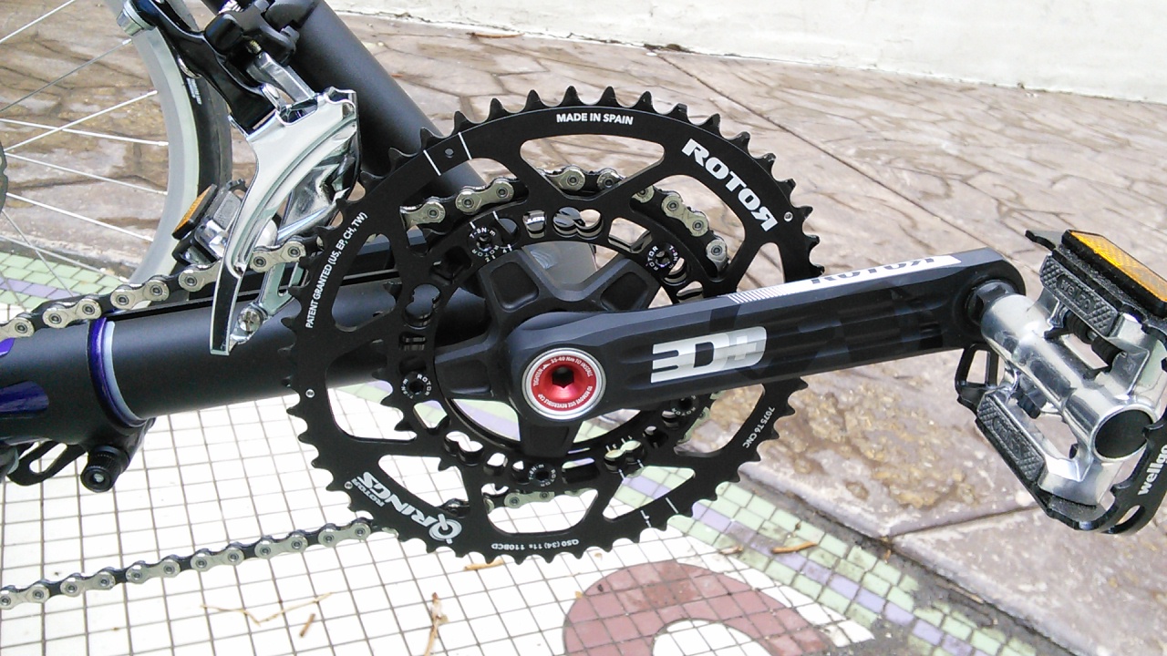 Rotor 3D Plus Crankset with Q-Ring 50&34t Chainrings - 