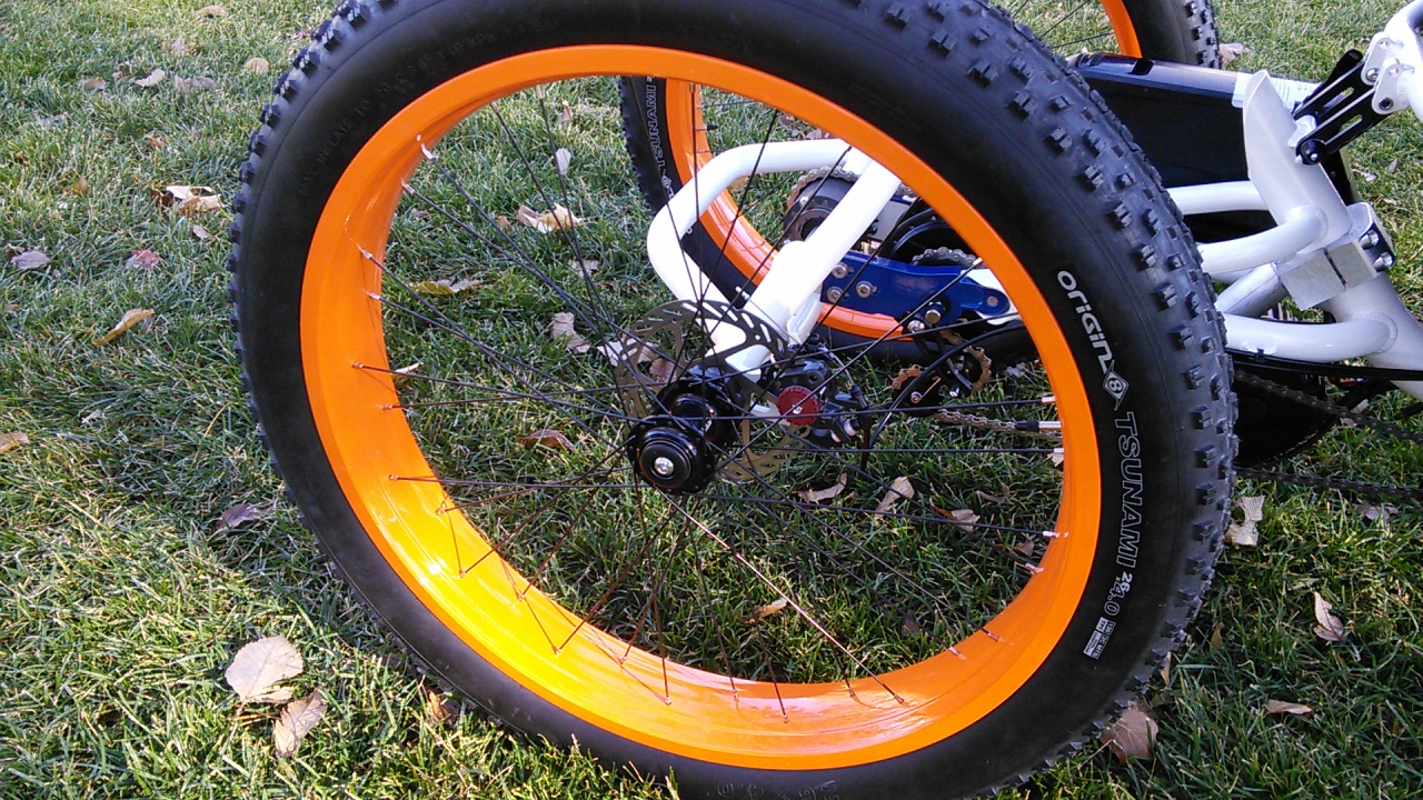 UTCustom Fat Wheel for Catrike Quad - Custom Painted Bengal Orange