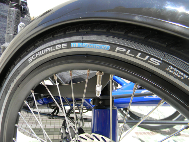 Schwalbe Marathon Plus Tires - Keeping maintenance to a minimum is a priority. That's why this trike has Marathon Plus tires. Who wants to spend time fixing flats when you can just keep riding?  This trike also has a full fender kit for all weather riding.<BR>