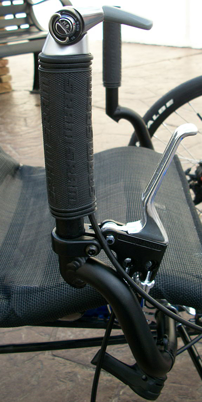 Shifter - The owner wanted a bar end shifter for the rear cassette. He also wanted a dual brake lever for easy braking.