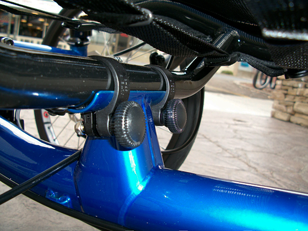 Seat - The new quick release bolts on the seat make it really easy to take the seat off the trike.