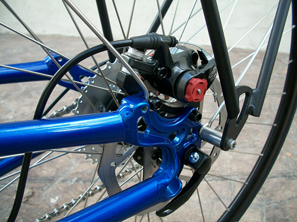 Rear Brake - This trike has been upgraded with an Avid BB7 parking brake in the rear.