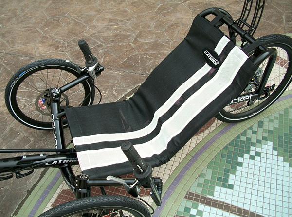 Seat - Frank wanted the Catrike Muscle seat to compliment the slick look of his black trike.