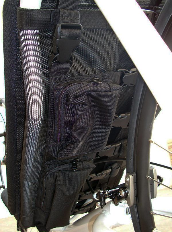 Pockets - There are two pockets on the back of the seat for carrying the essentials: spare tube, tool kit, keys, etc...
