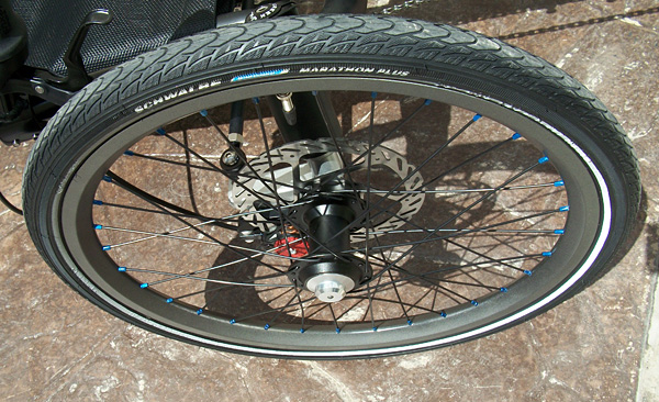 Wheels - We laced up custom Velocity Halo rims with black spokes and blue anodized nipples for ultimate performance, and slick look.