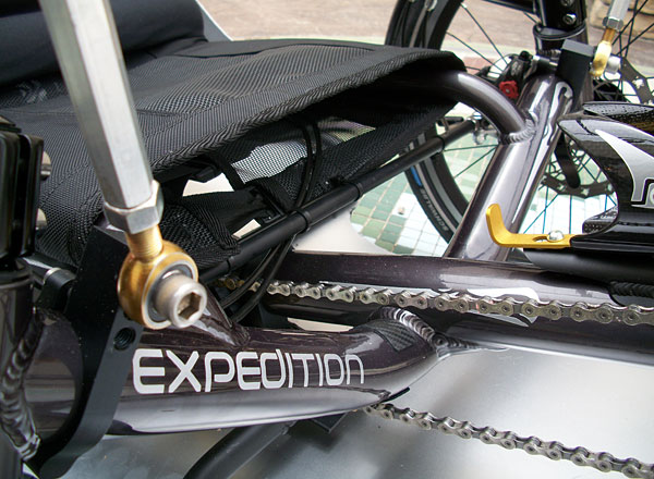 Catrike Expedition - Jim has been a longtime supporter of Catrike, so ultimately there was only one choice for Fargo. The Catrike Expedition became the base of the Quad and ultimately of Fargo. Catrike went above and beyond in their support of this project and even gave Jim a custom color -- Chrome Black.
