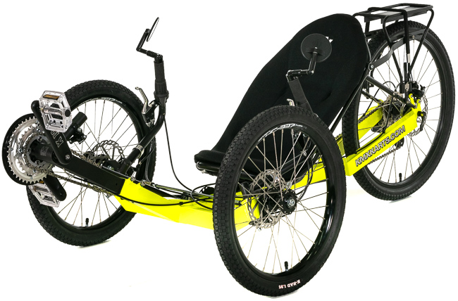 Bryon's Fluorescent Yellow KMX Kobra Recumbent Trike