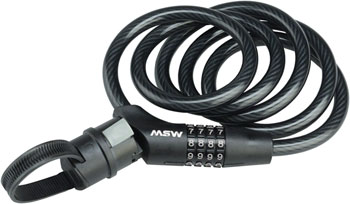 MSW CLK-112 Combination Cable Lock - 12 x 6ft - Black 