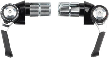 microSHIFT Bar End Shifter Set, 8-Speed Road, Double/Triple, Shimano Compatible, Black 
