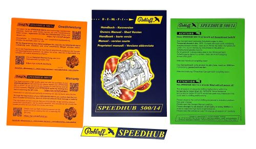 Rohloff Speedhub Maintenance and Owner Manual