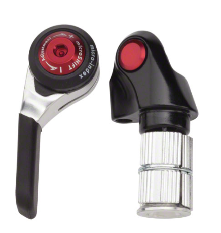 microSHIFT Friction Bar End Shifter - Silver/Red