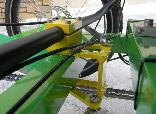  - The steering pivot uses a split-level tierod system. The actual pivot uses sealed bearings to provide smooth steering.