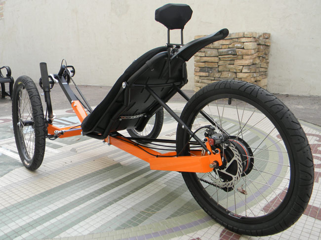  - The KMX 20/20 is equipped here with the optional rear brake. With Avid BB7s all around this trike stops quick.