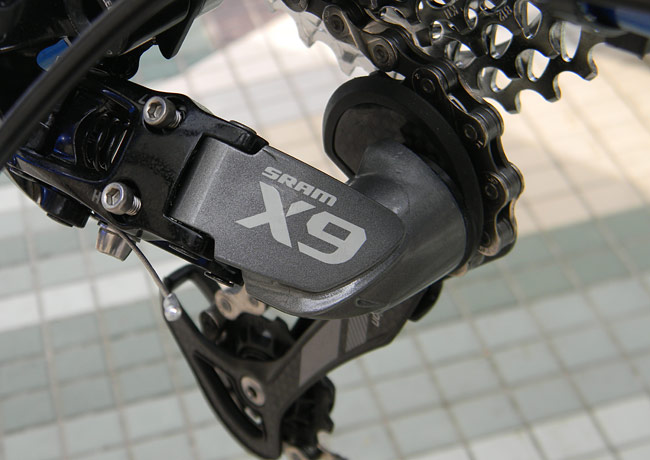  - The SRAM X9 rear derailleur is crisp and quiet.