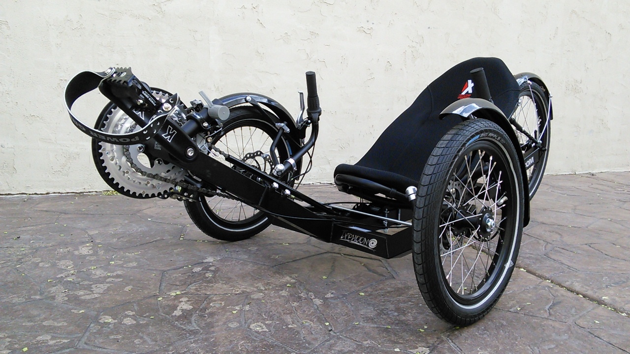 Black KMX Typhoon Recumbent Trike