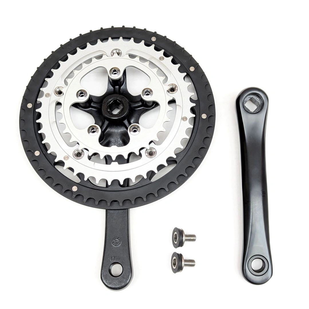 Sun 170mm 52/42/32T Triple Crankset - Black and Silver