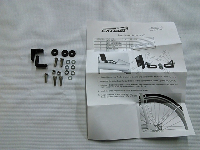 Catrike Rear Fender Mounting Hardware  