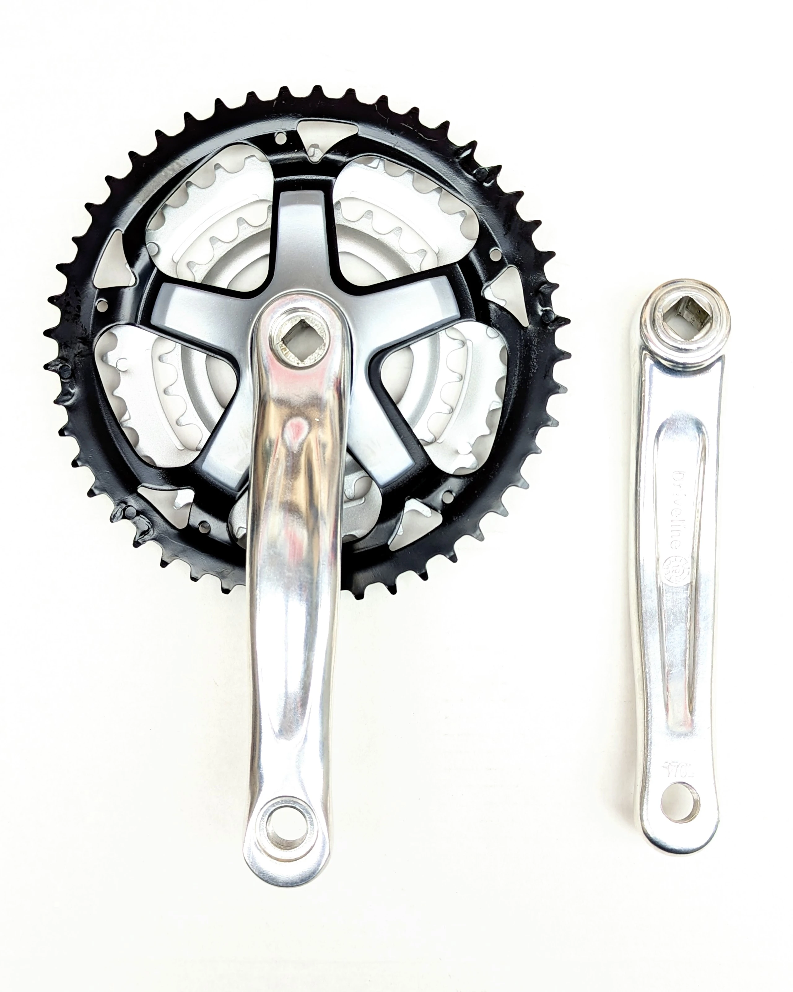 Sun EZ-Tri Classic Triple Crankset - 170mm, 48/38/28, Black/Silver