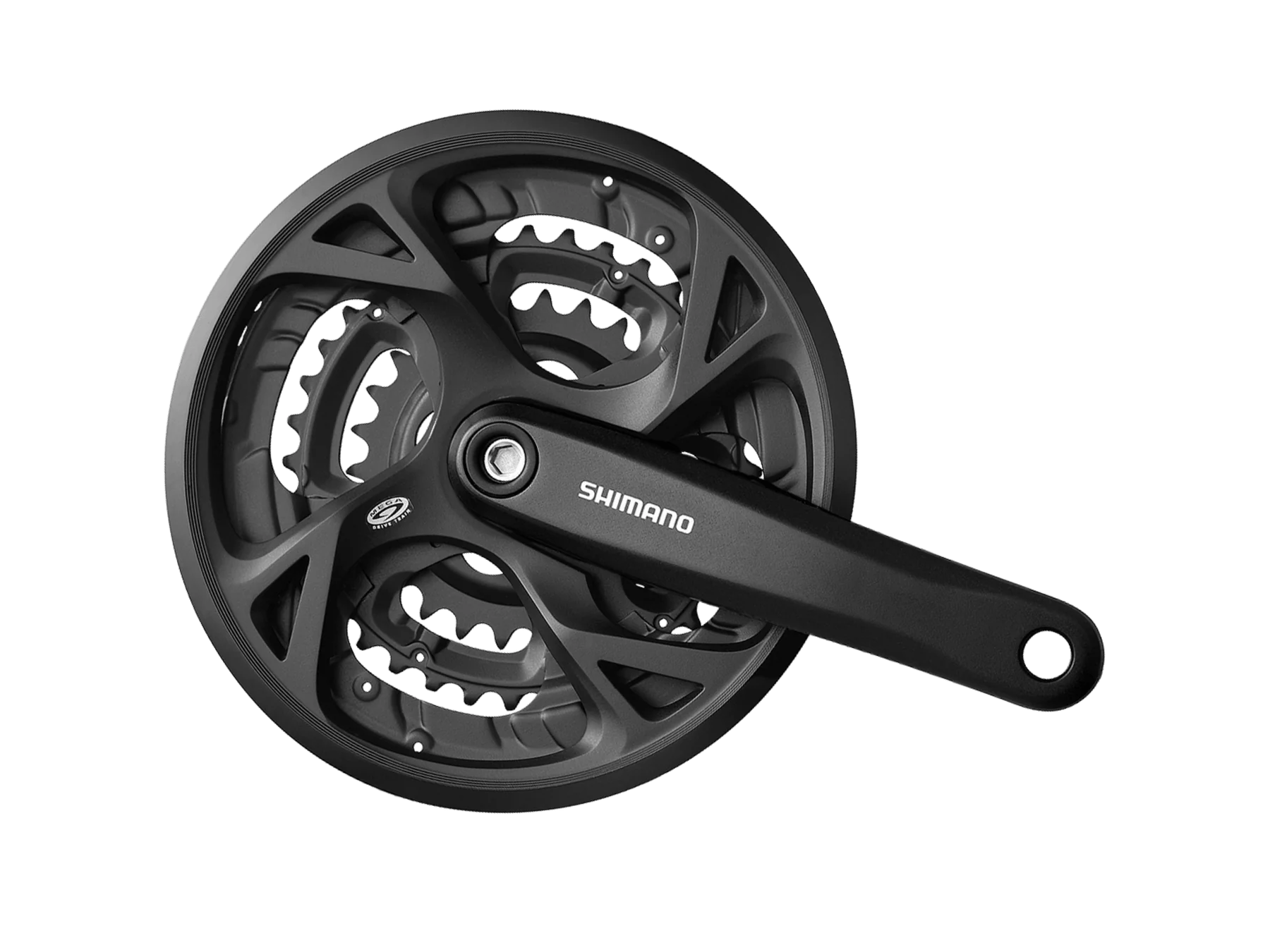 Shimano Altus FC-M371 Crankset with Chain Guard - 170mm, 9-Speed, 48/36/26t, Black