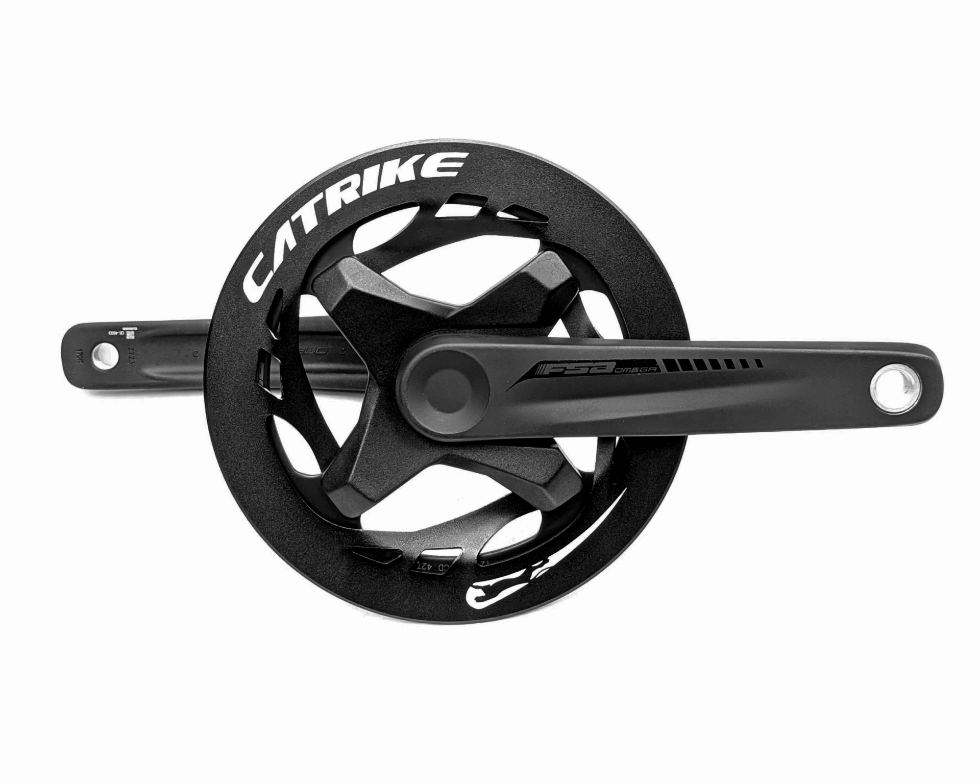 FSA Omega Crankset with Catrike Chain Guard - 42t, 170mm, 11-Speed, 120 BCD, Black