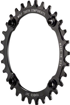 Wolf Tooth 30T 104 BCD Chainring 4-Bolt Drop-Stop Black