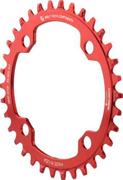 Wolf Tooth 30T 104 BCD Chainring 4-Bolt Drop-Stop Red