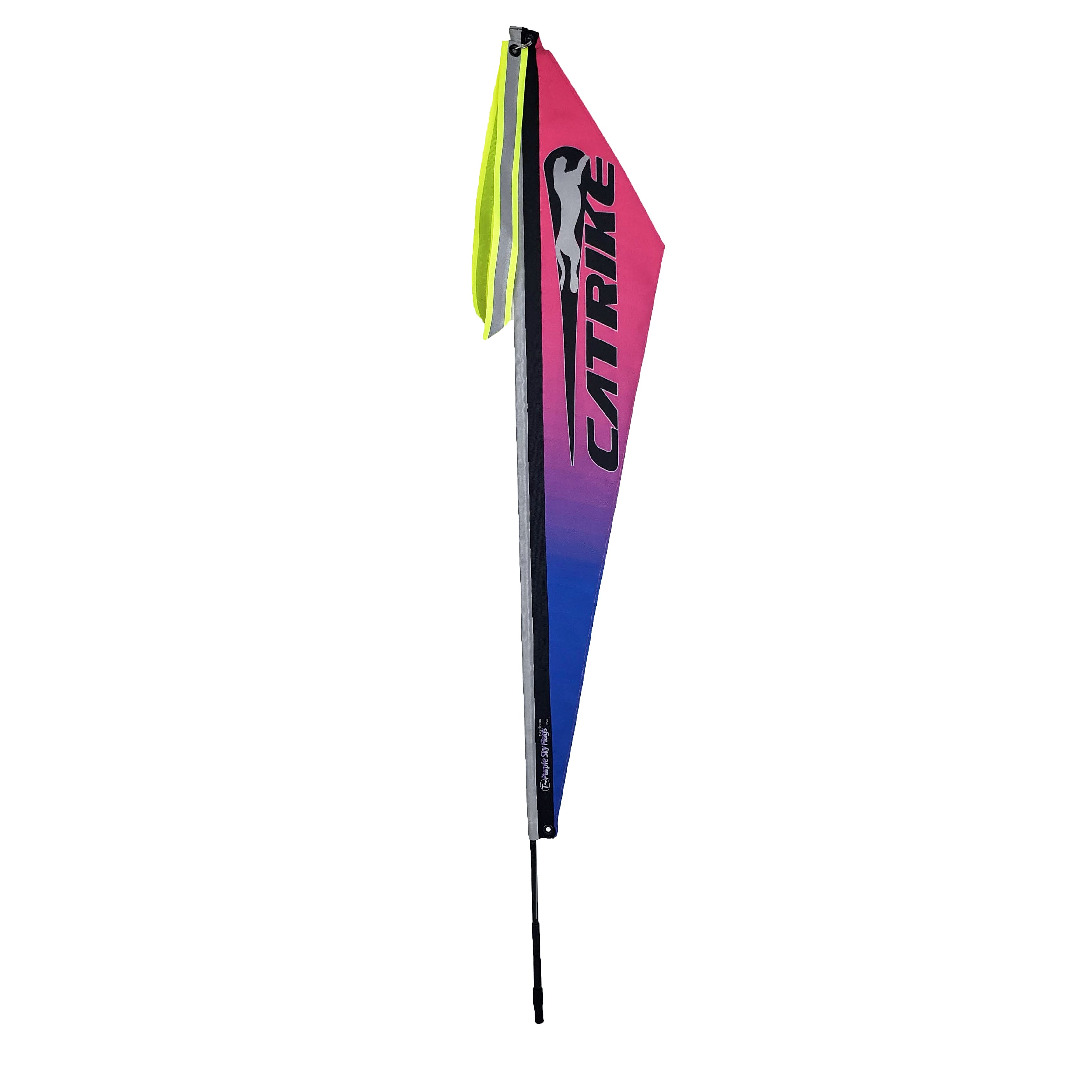 Foldable flag pole with a safety height of 5.2 feet SET of 2 Premium CYCLEY premium bike safety flags 