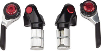 microSHIFT BS-T10 Bar End Shifter Set, 10-Speed Road, Double/Triple, Shimano Compatible, Silver 
