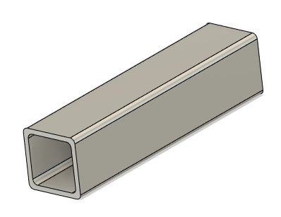 Hitch Mount Spacer Tube 1.5 x .125 x 6.5 Square Extruded