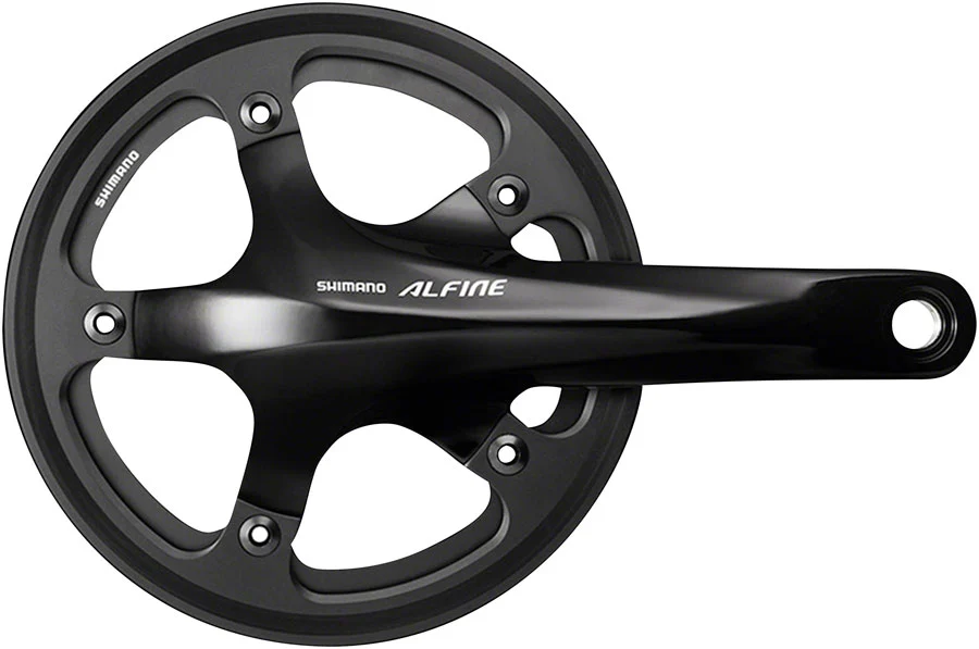 Shimano Alfine FC-S501 Crankset - 170mm, 8/9-Speed, 42t, 130BCD, Includes BSA Bottom Bracket, Black 