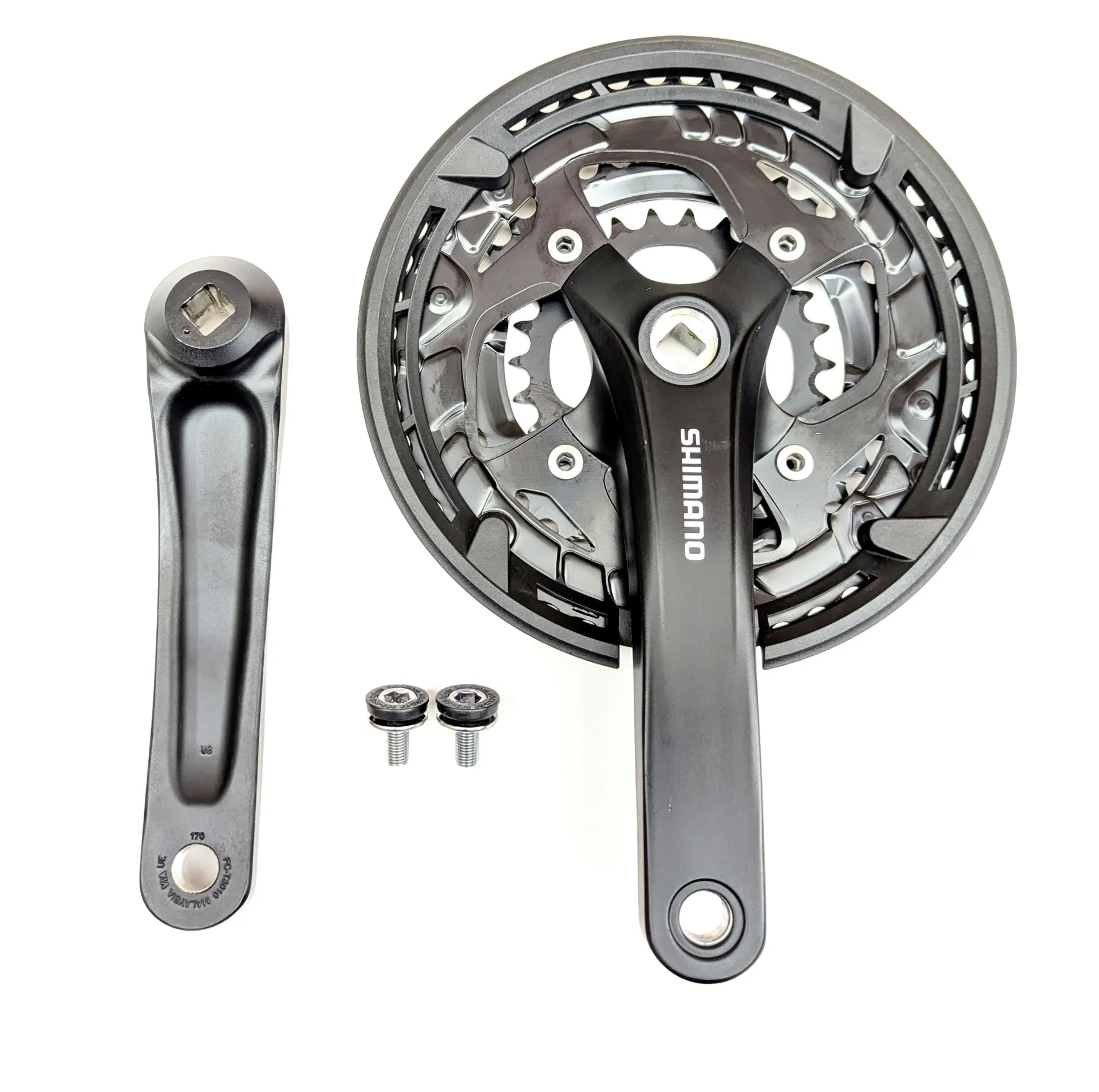 Shimano Acera FC-T3010 9/10-Speed 170mm 48/36/26t Square Crankset with Chain Guard, Black