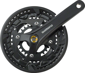 Shimano Acera T3010 9-Speed 170mm 26/36/48t Square Crankset with Chainguard Chain Guard, Black 