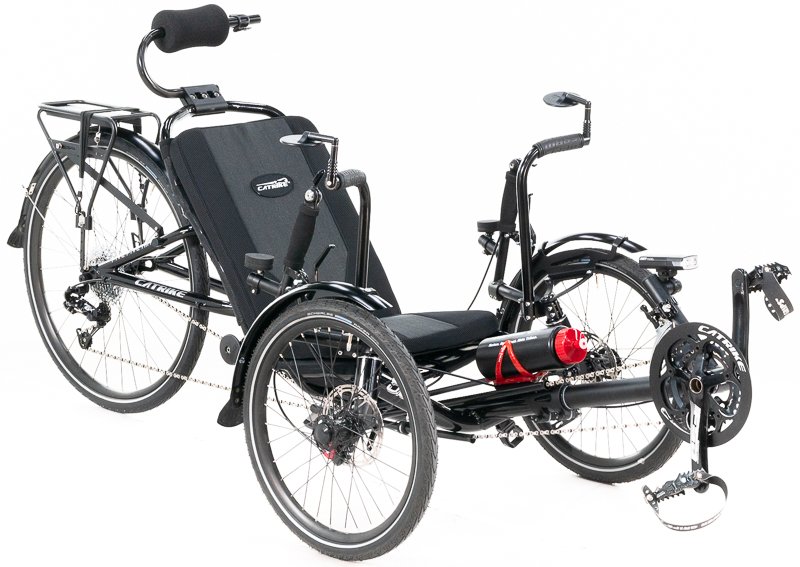 Liquid Black Catrike 559 with EZ Entry Aids Super Headrest and full lighting kit