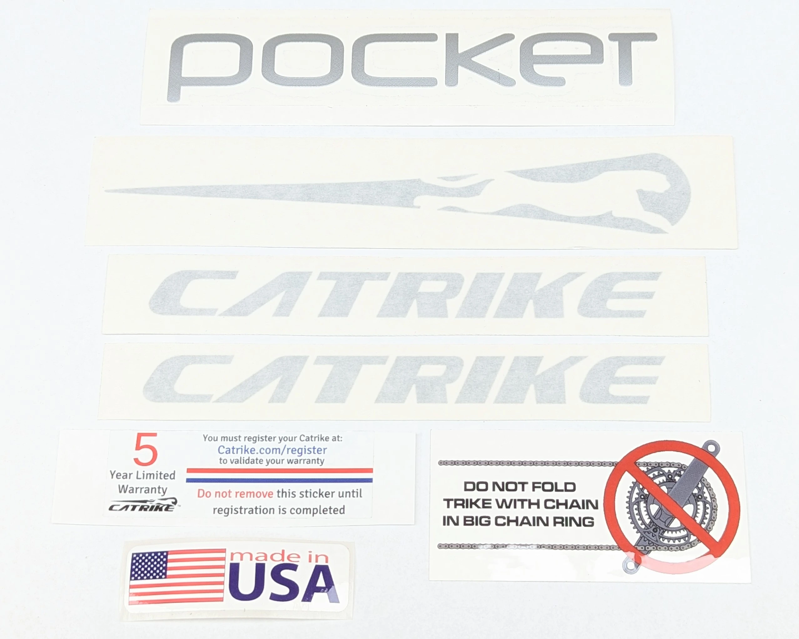 Catrike Pocket Decal Pack - Silver