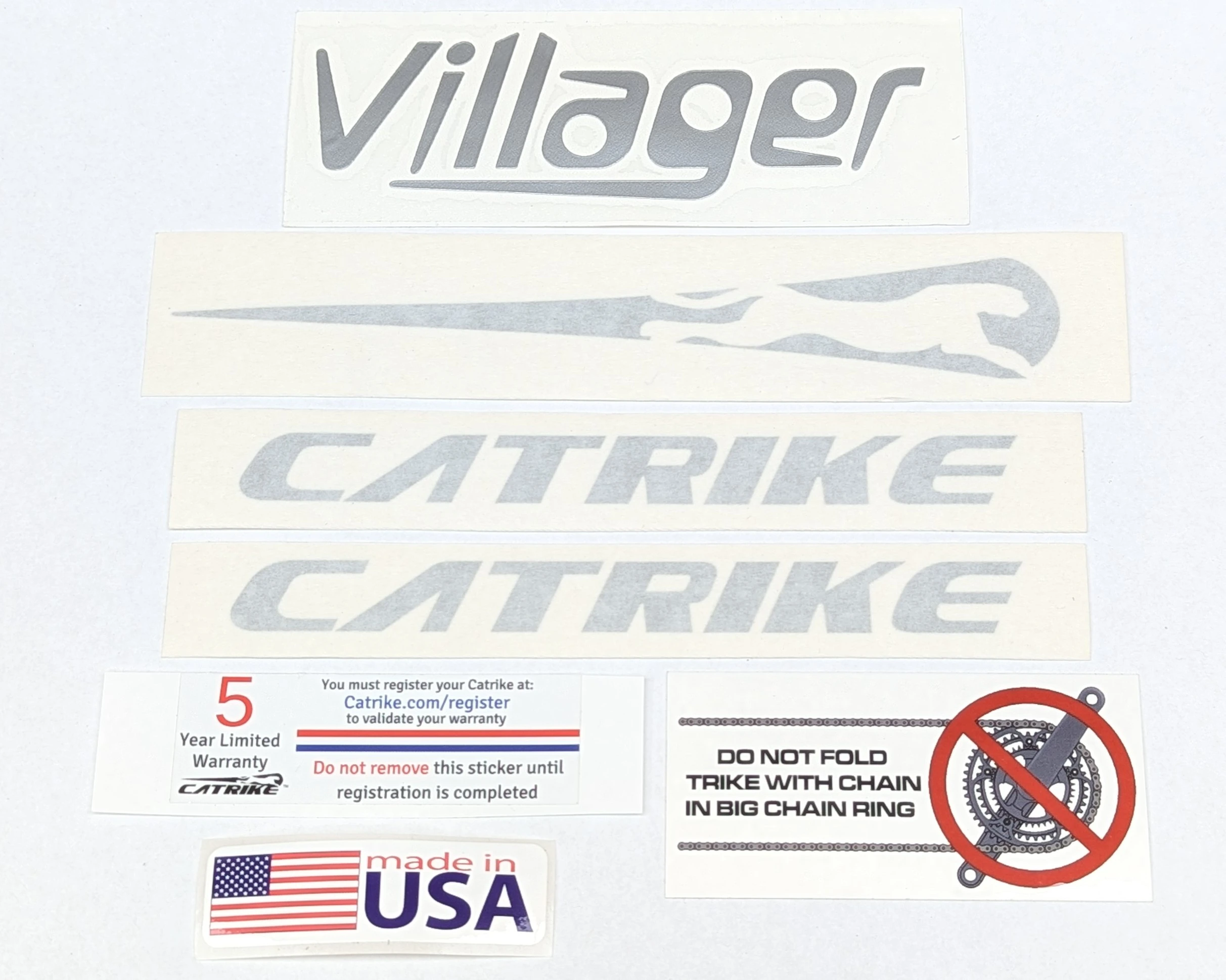 Catrike Villager Decal Pack - Silver