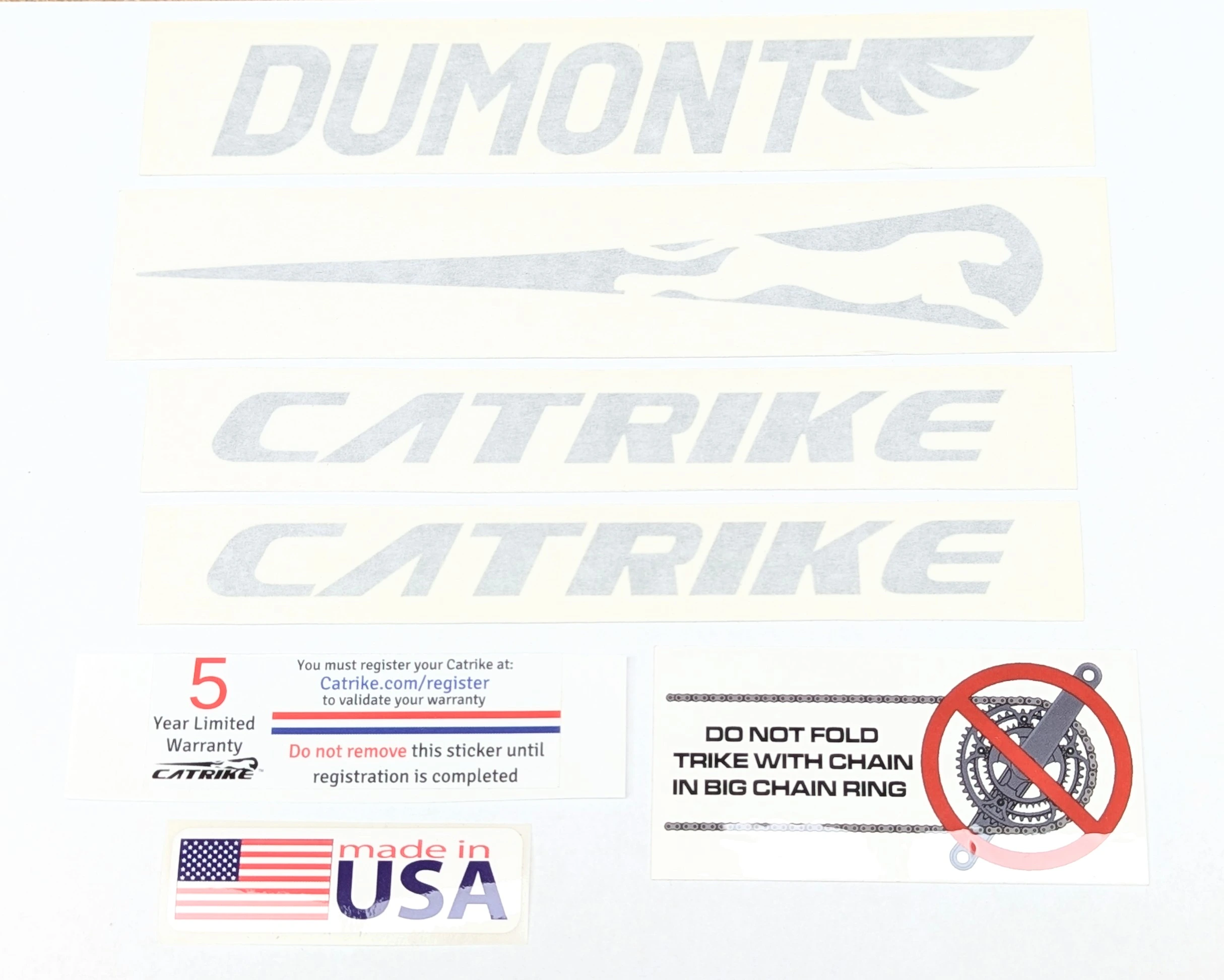Catrike Dumont Decal Pack - Silver