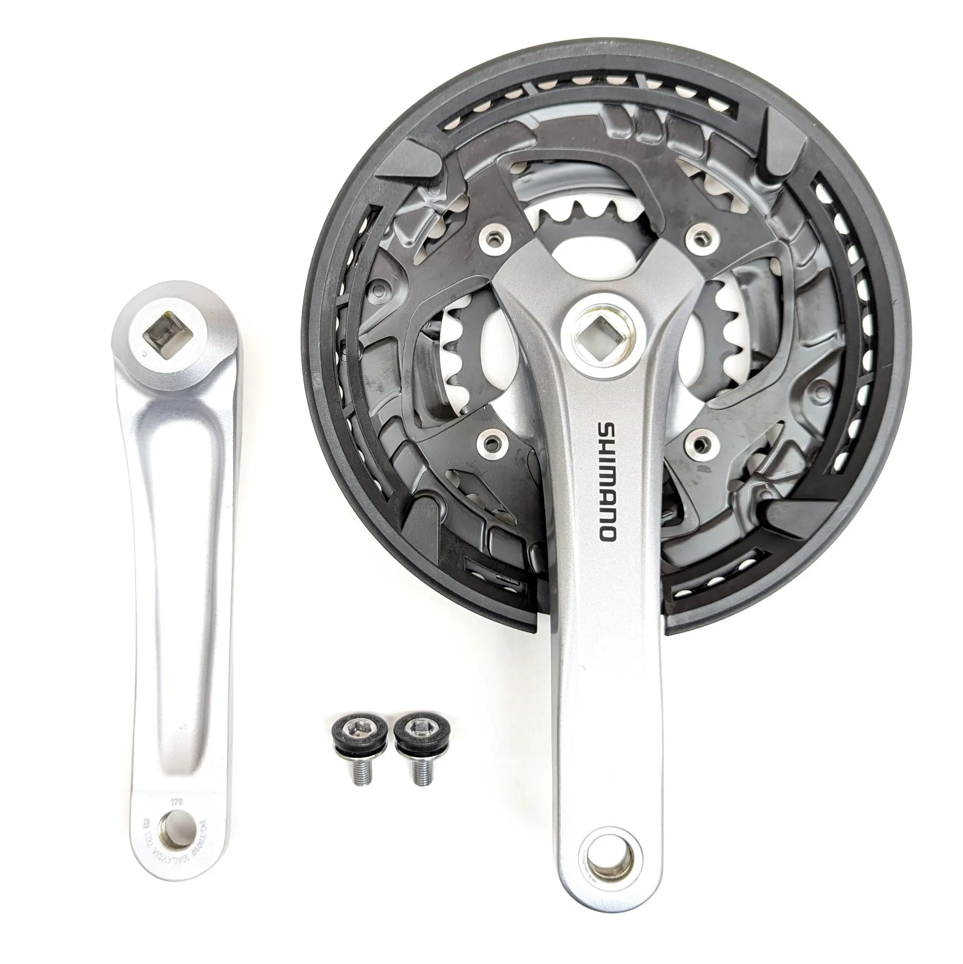 Shimano Acera FC-T3010 9/10-Speed 170mm 26/36/48t Square Crankset with Chain Guard, Silver