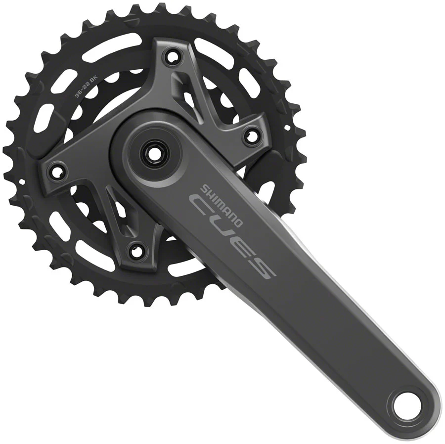 Shimano CUES FC-U6000-2 Crankset - 170mm, 36/22t, 9/10/11-Speed, Asymmetric 96 BCD, Black 