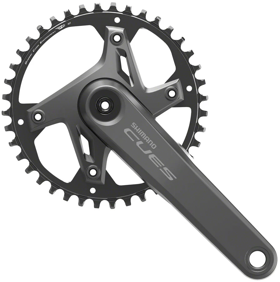 Shimano CUES FC-U6000-1 Crankset - 170mm, 9/10/11-Speed, 40t, Asymmetric 110 BCD, Black 