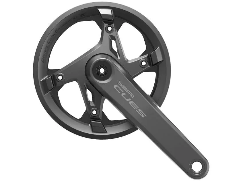 Shimano CUES FC-U6000-1 Crankset with Chain Guard - 170mm, 40t, 9/10/11-Speed, Black