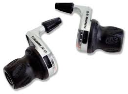 SRAM X9 3x9 Speed Twist Shifter Set - Left Shifter is Microfriction 