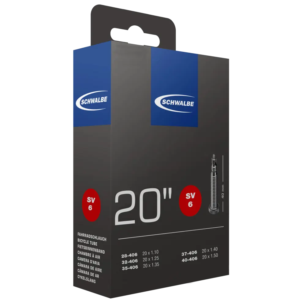 Schwalbe SV6 406 (20x1-1/8-20x1.5) Presta Tube 